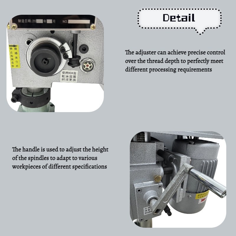 Geared Multi-Spindle Tapping Machine Automatic Double-Head Tapping Machine 110V