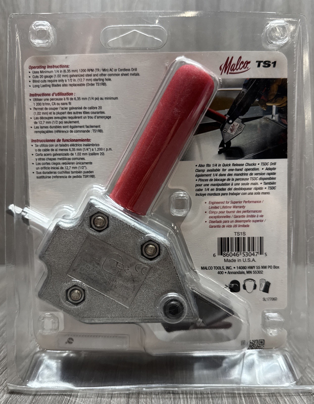 Malco Turbo Shear TS1S Metal Steel Drill Actuated Head (NEW SEALED)