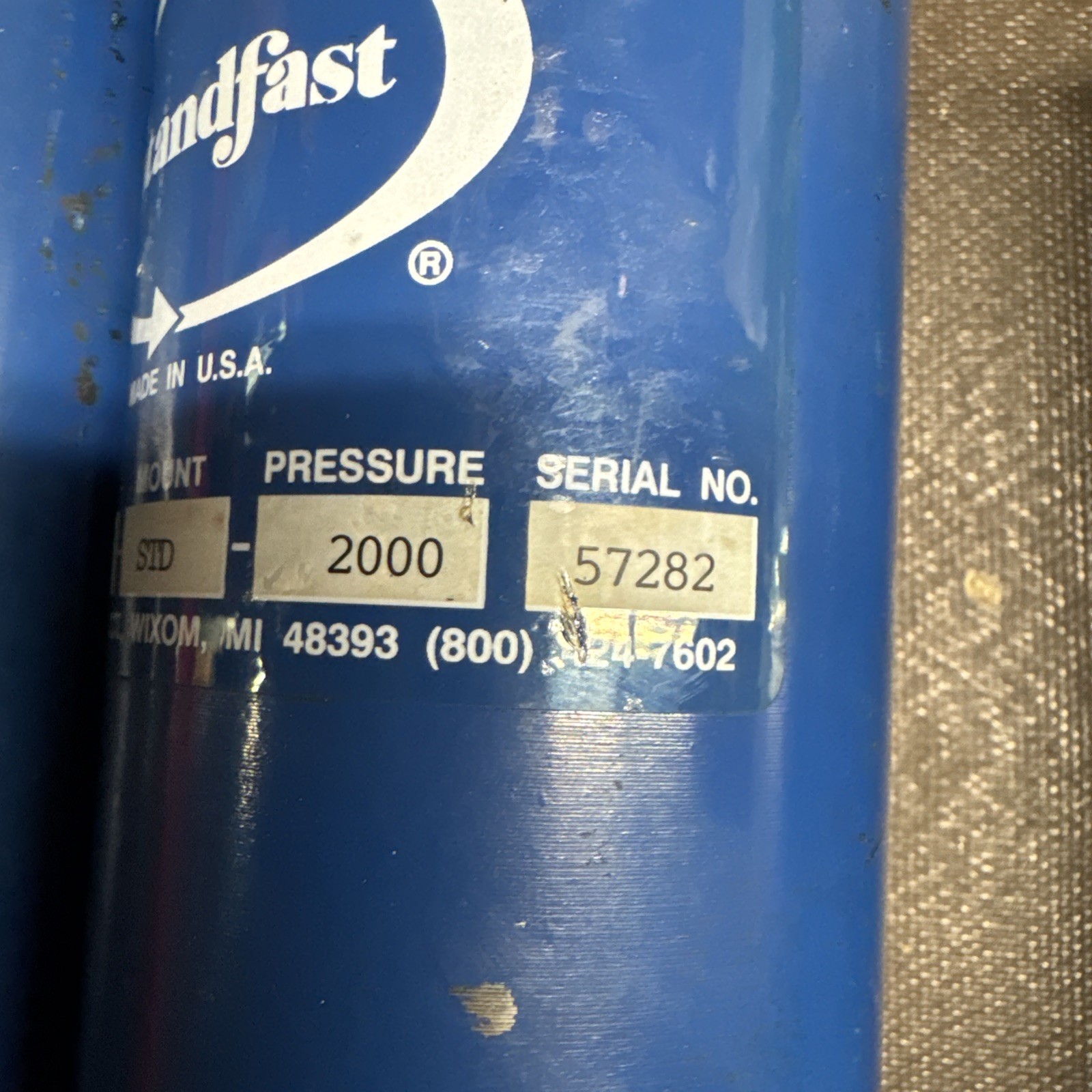 Standfast Nitrogen Gas Cylinder CH1500 x 3” Stroke 2000PSI
