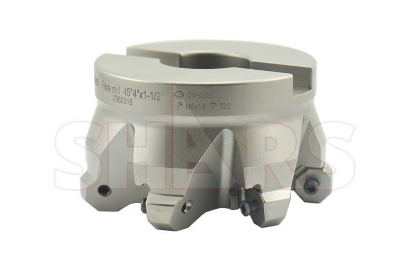 Shars 4″ 45° Indexable Face Mill ONHU 16 Cutting Edge Insert + Certificate R[