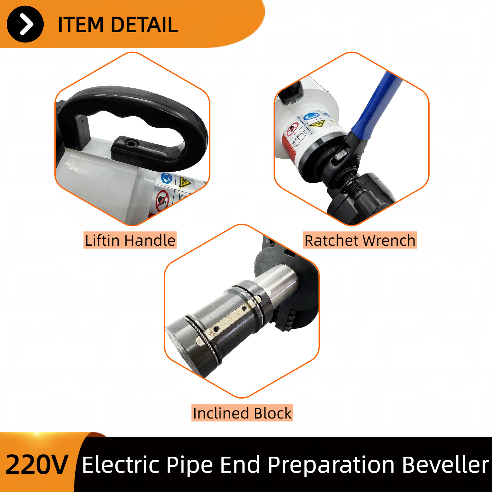 Pipe End Beveling Machine 220V 65-159mm Internal Expanding Type Beveller