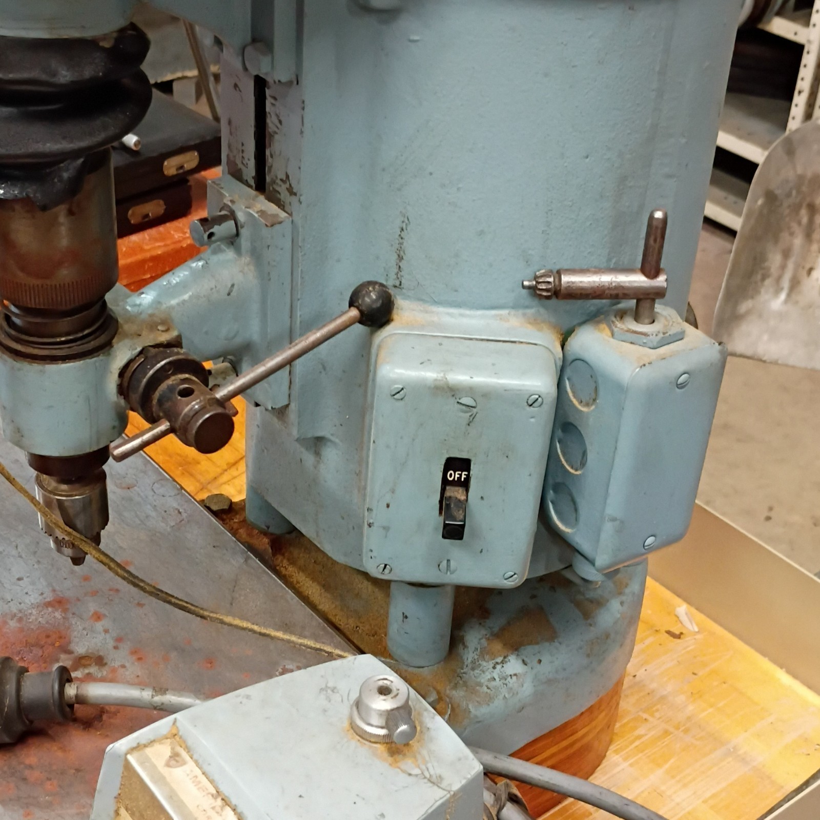 Sigourney Drill Press, Corded Electric 120V Blue, Keyed Chuck