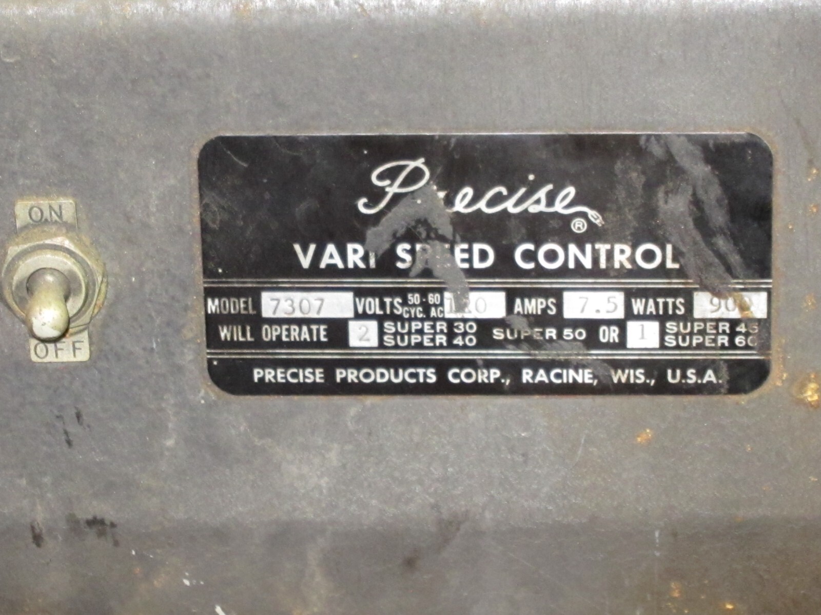 PRECISE S65 HIGH SPEED SPINDLE WITH 7307 VARIABLE SPEED CONTROLLER, Used