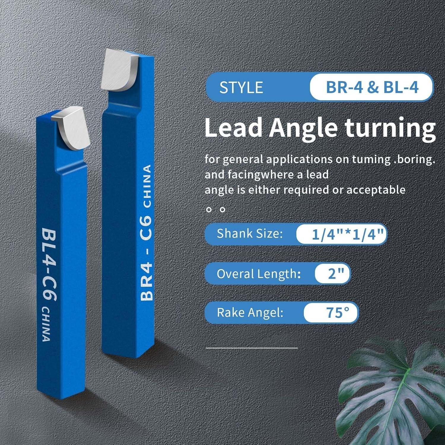 10PCS 1/4″ Metal Lathe Tooling Carbide Tip Tipped Cutter Tool,C6 Bit Cutting Set