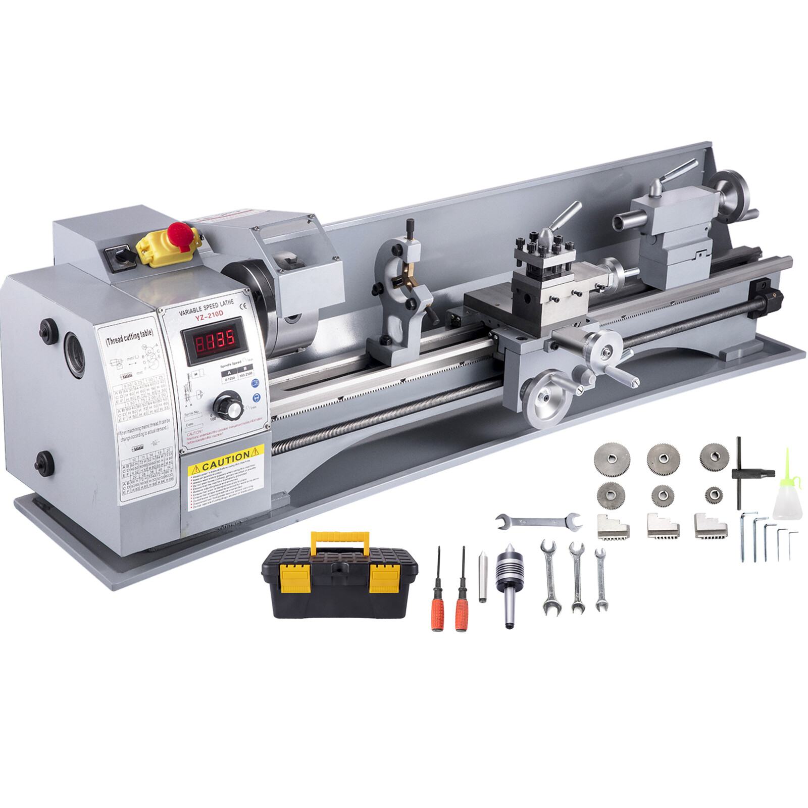 VEVOR Mini Metal Lathe Benchtop Machine 8.3″ x 31.5″ Working Lathe Center Rest