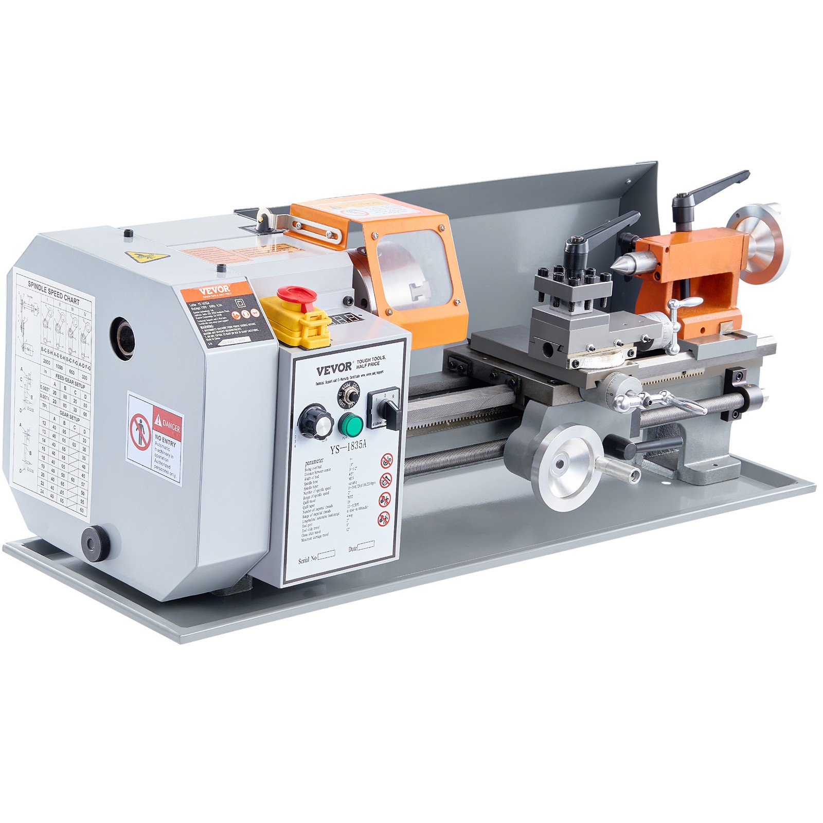 VEVOR Metal Lathe Power Lathe 7” x 13.78” 0-2200 RPM Continuously Variable