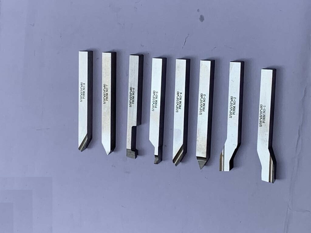 5/16″ x 3-1/8″ Inch HSS M2 Lathe Pre Formed Tools Set Of 8 Pieces Square Shank