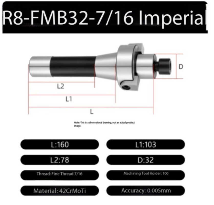R8 FMB Tool Holder FMB22 FMB27 FMB32 Metric M12 7/16 Milling Machine Rod