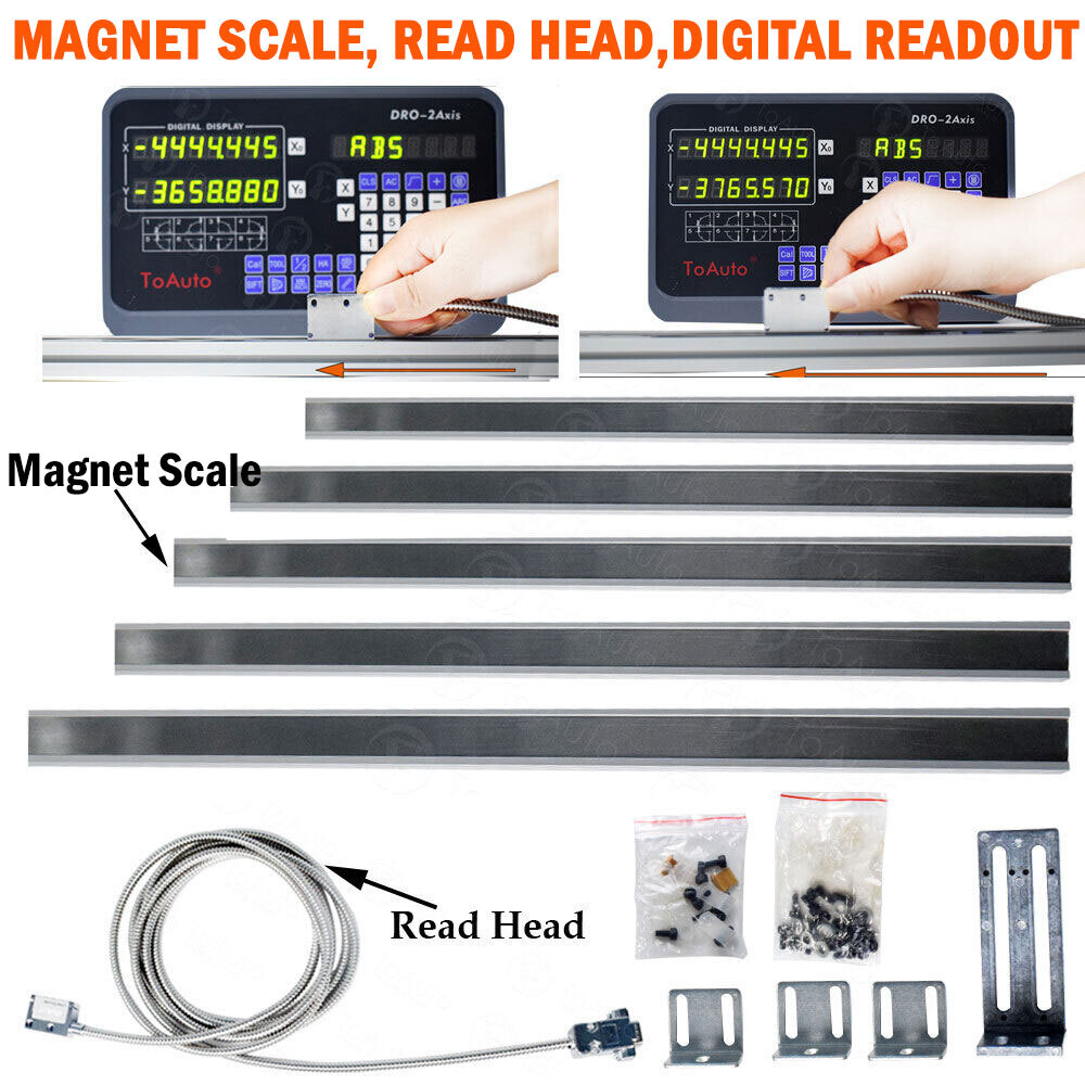 Magnet Scale Read Head Sensor 5um 2/3Axis Digital Readout Display Milling Lathe