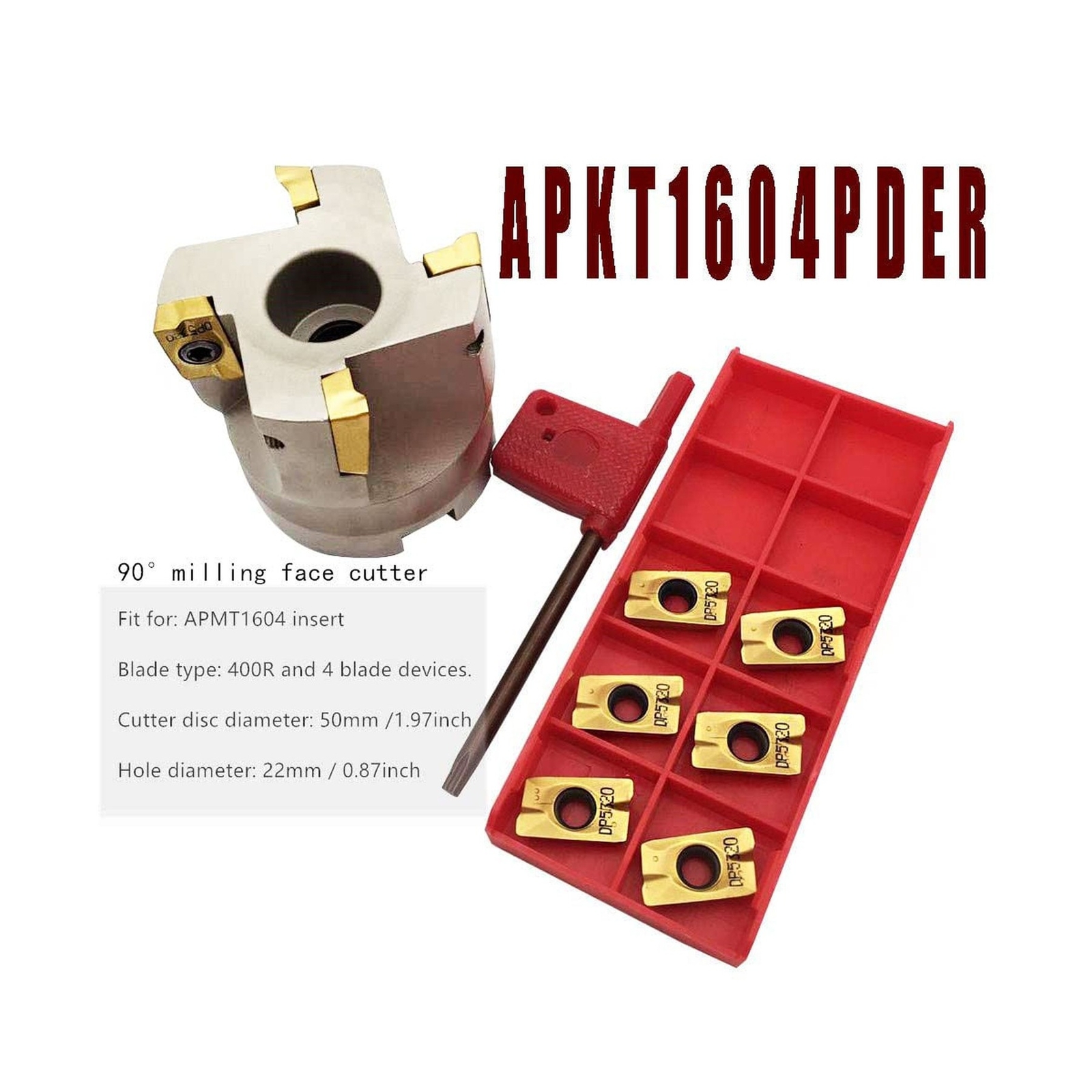 GBJ Face milling Holder 50mm/1.96″ 50-22-4T CNC Face Mill End Milling Shell C…