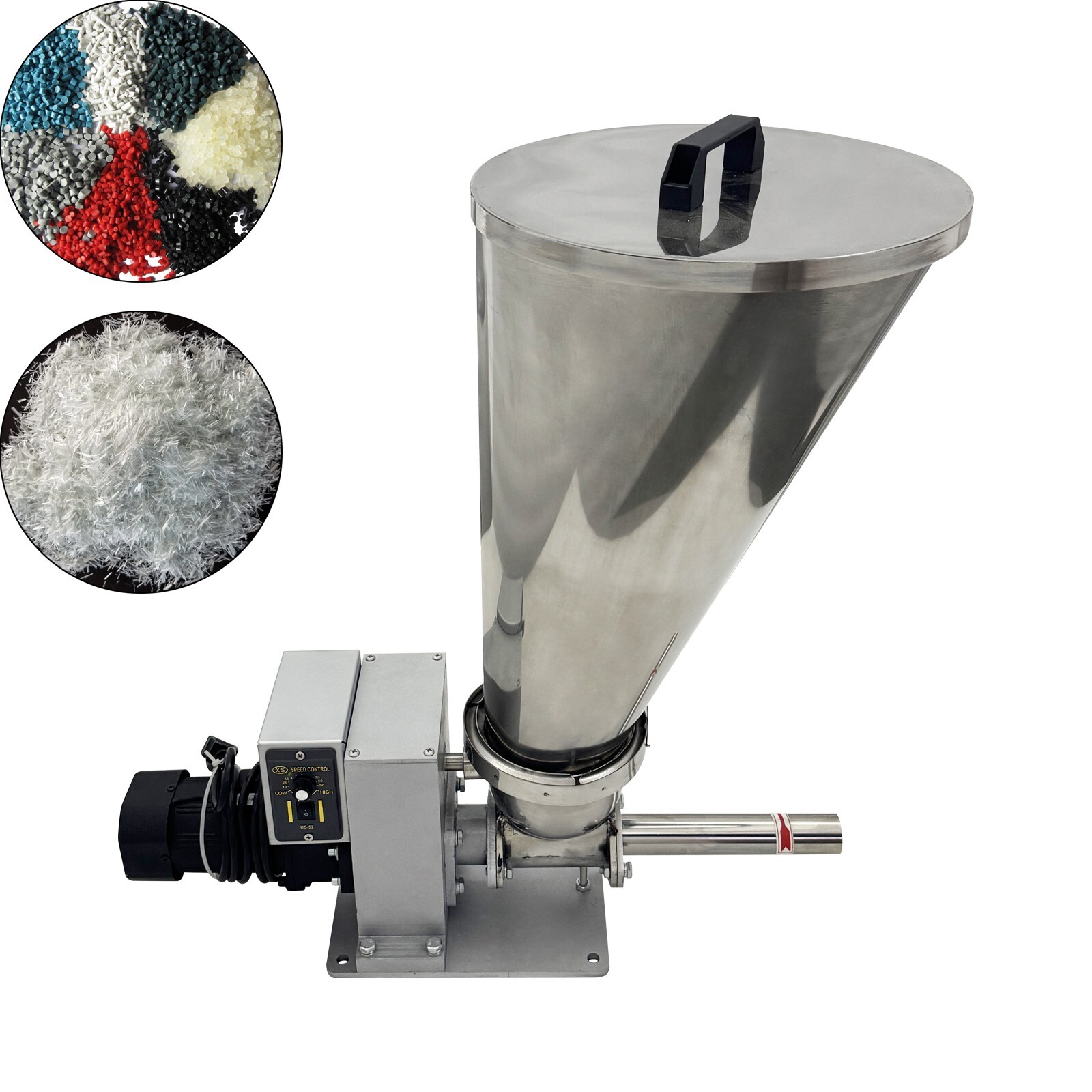 220V 1PH Stainless Steel Single Screw Feeder 0.6-3kg/h Granules Feeding Machine