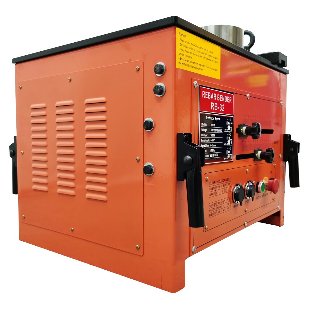 110V RB-32 1-1/4″ Electric Rebar Bending Machine Steel Bar Bender Angle 0-180°