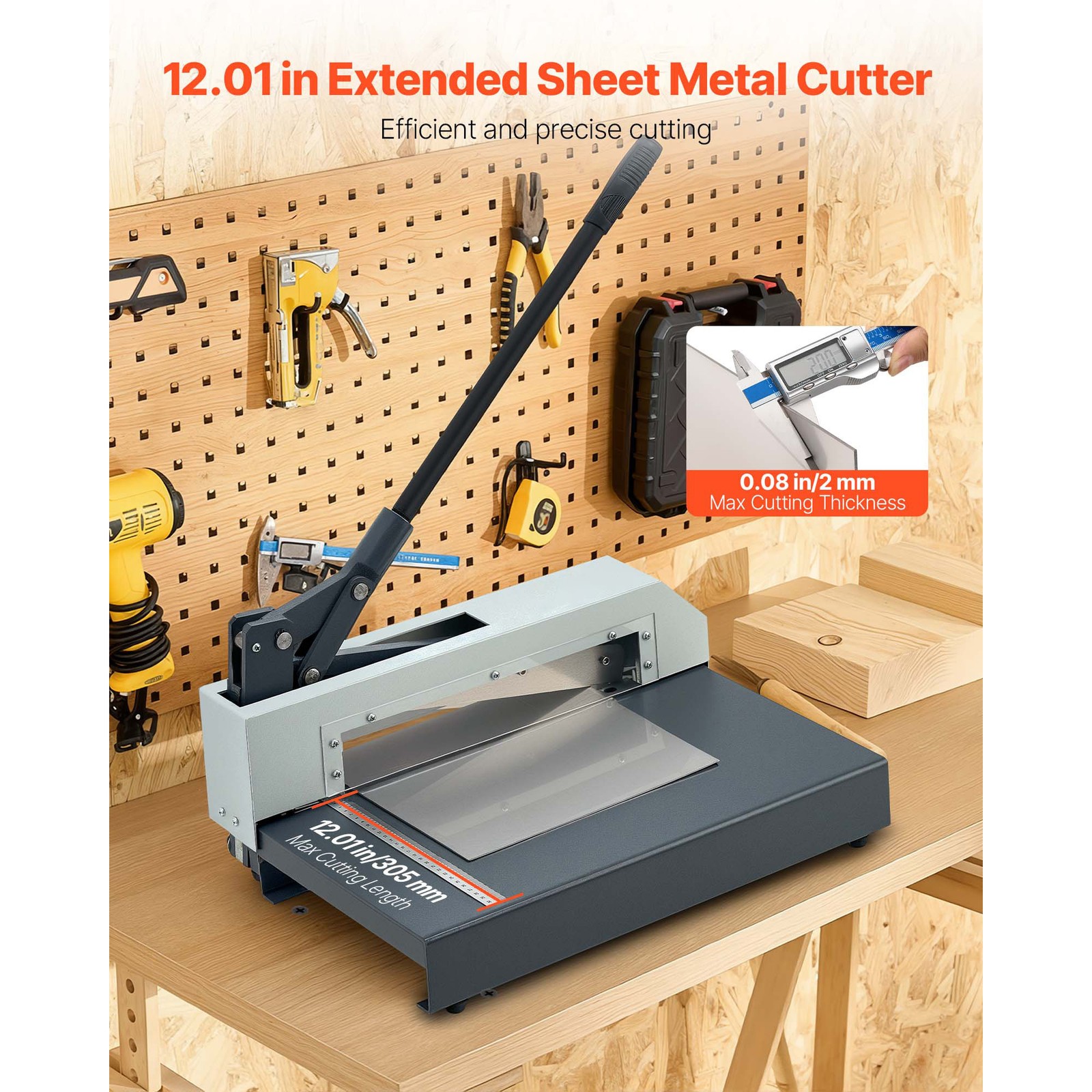 Uimoso 12 in Manual Guillotine Shear for Cutting Metal Sheets and Plates