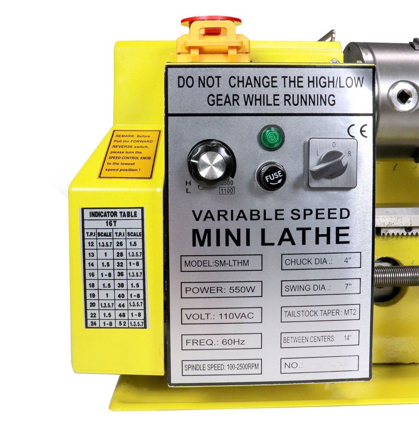 Erie Tools 7×14 Mini Metal Bench Top Variable Speed Lathe and Carbide Cutter Kit