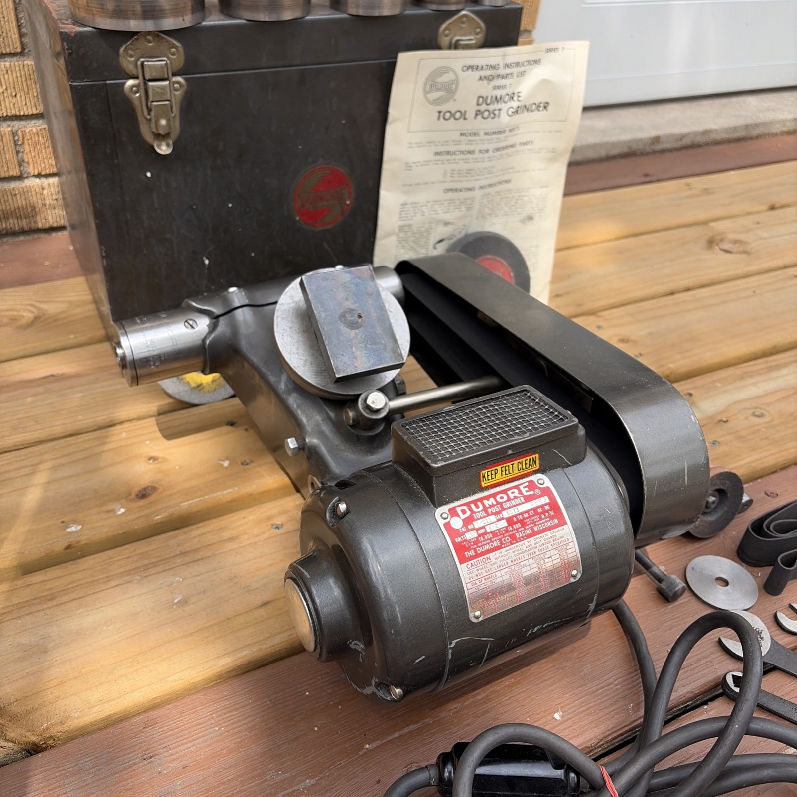 Dumore Tool Post Grinder Kit 7-011 With Case Heavy Duty Plus Extras