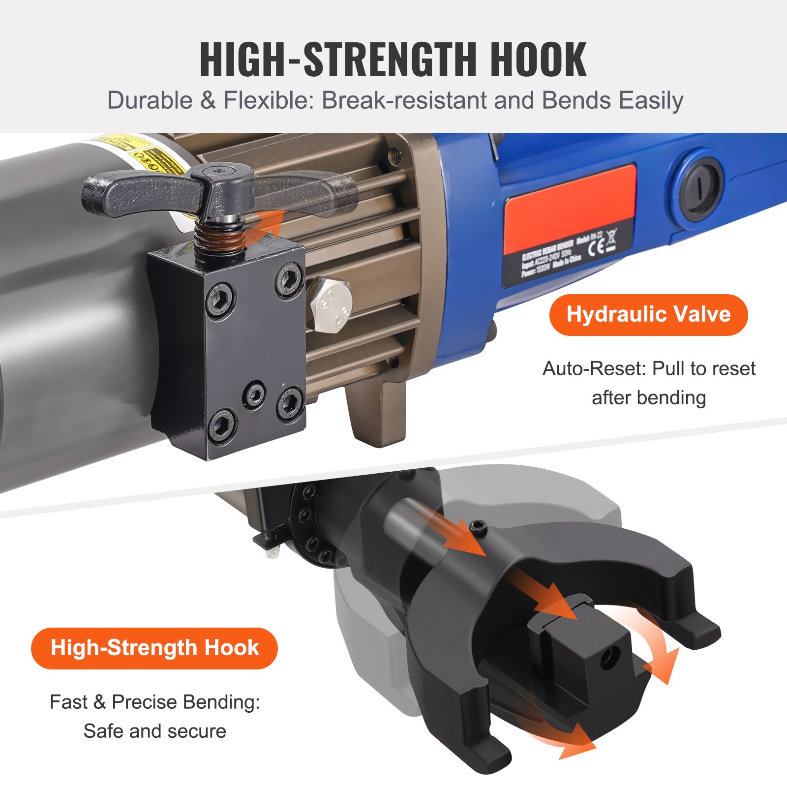 7/8″ Electric Rebar Bender 22mm Portable Hydraulic Rebar Bending for #2 to #7