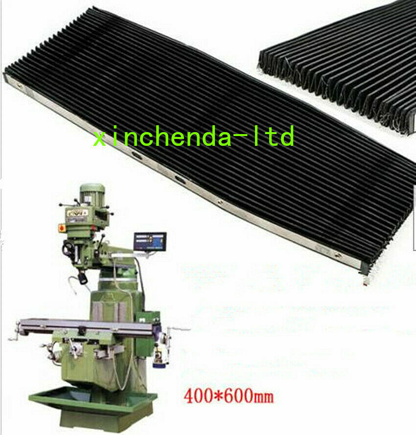 Milling Machine Part Accordion Type Retractable Way Black Rubber Cover 400x600mm