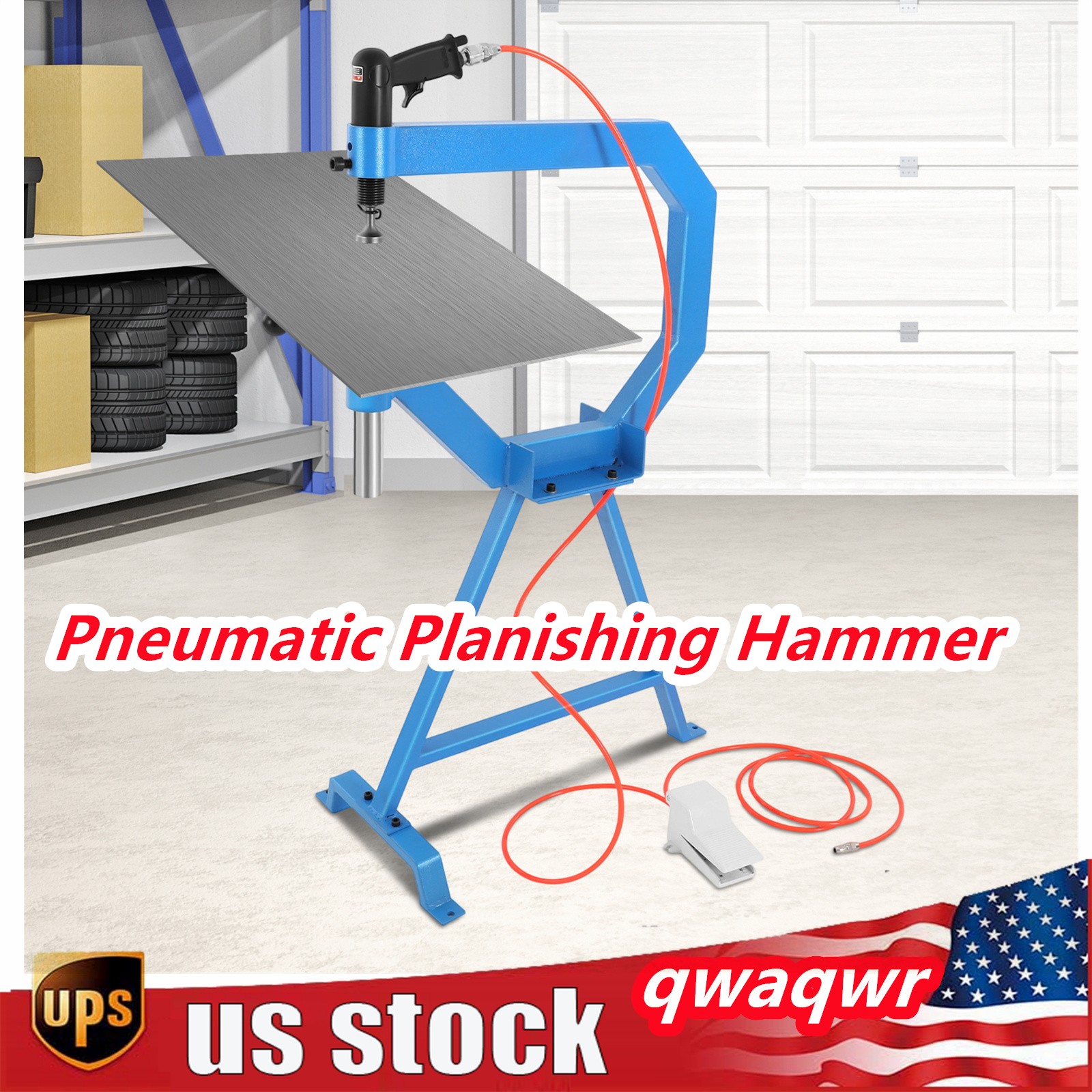 Industrial Pneumatic Planishing Hammer with Stand, Pedal & 1-3″ Anvils