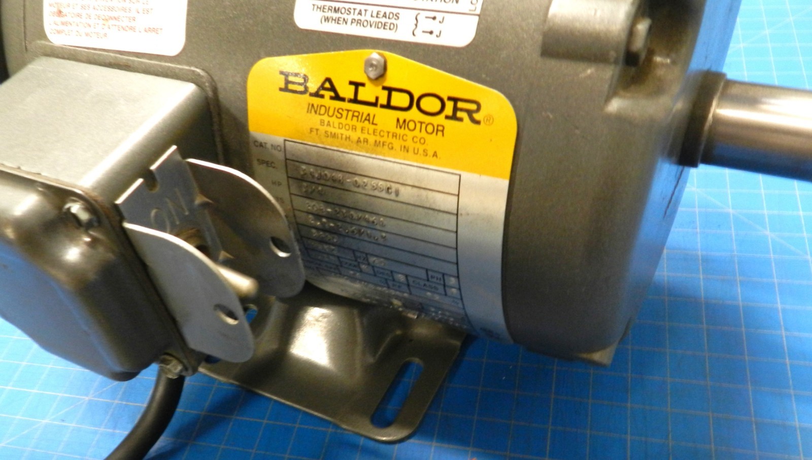 Baldor Industrial Motor 3/4HP, 1750 RPM, 3 Phase Motor with 5/8” Threaded Shaft