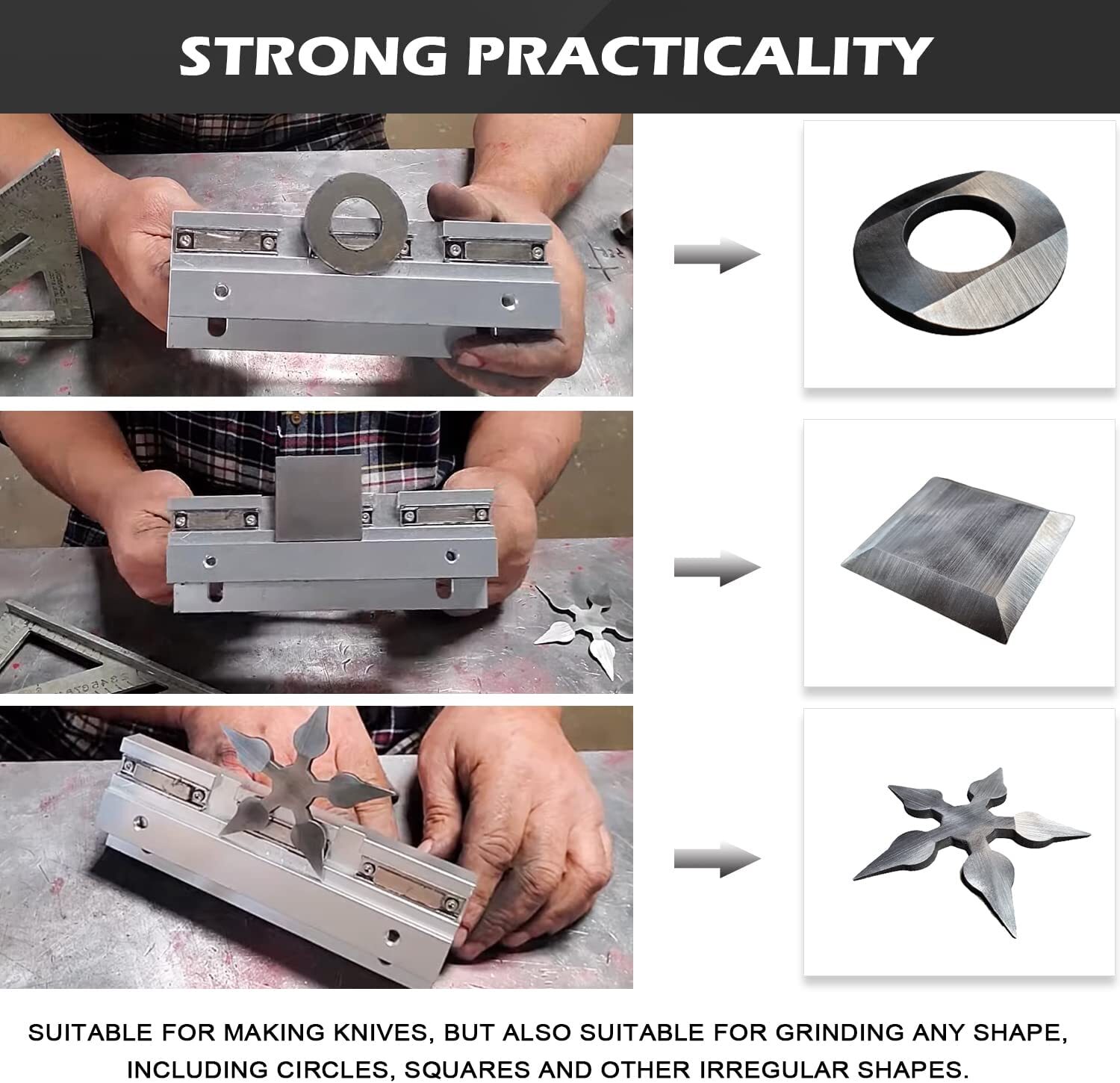 Magnetic Bevel Jig for Grinding & Sharpening Metal Knife Making Welders