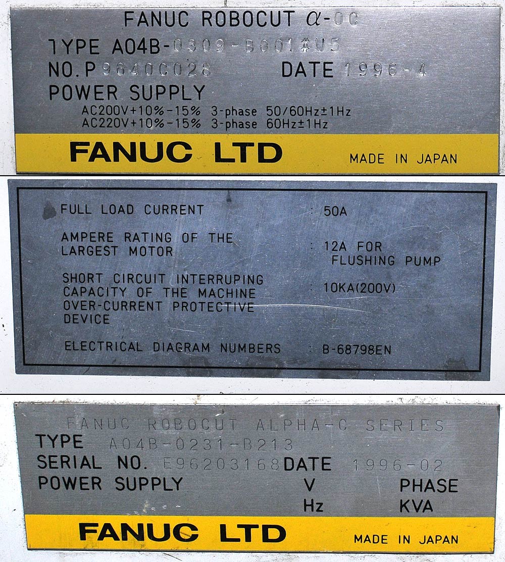 Fanuc a-0C Robocut CNC Wire-Cut Submerged EDM with 16-WC series NC Unit alpha