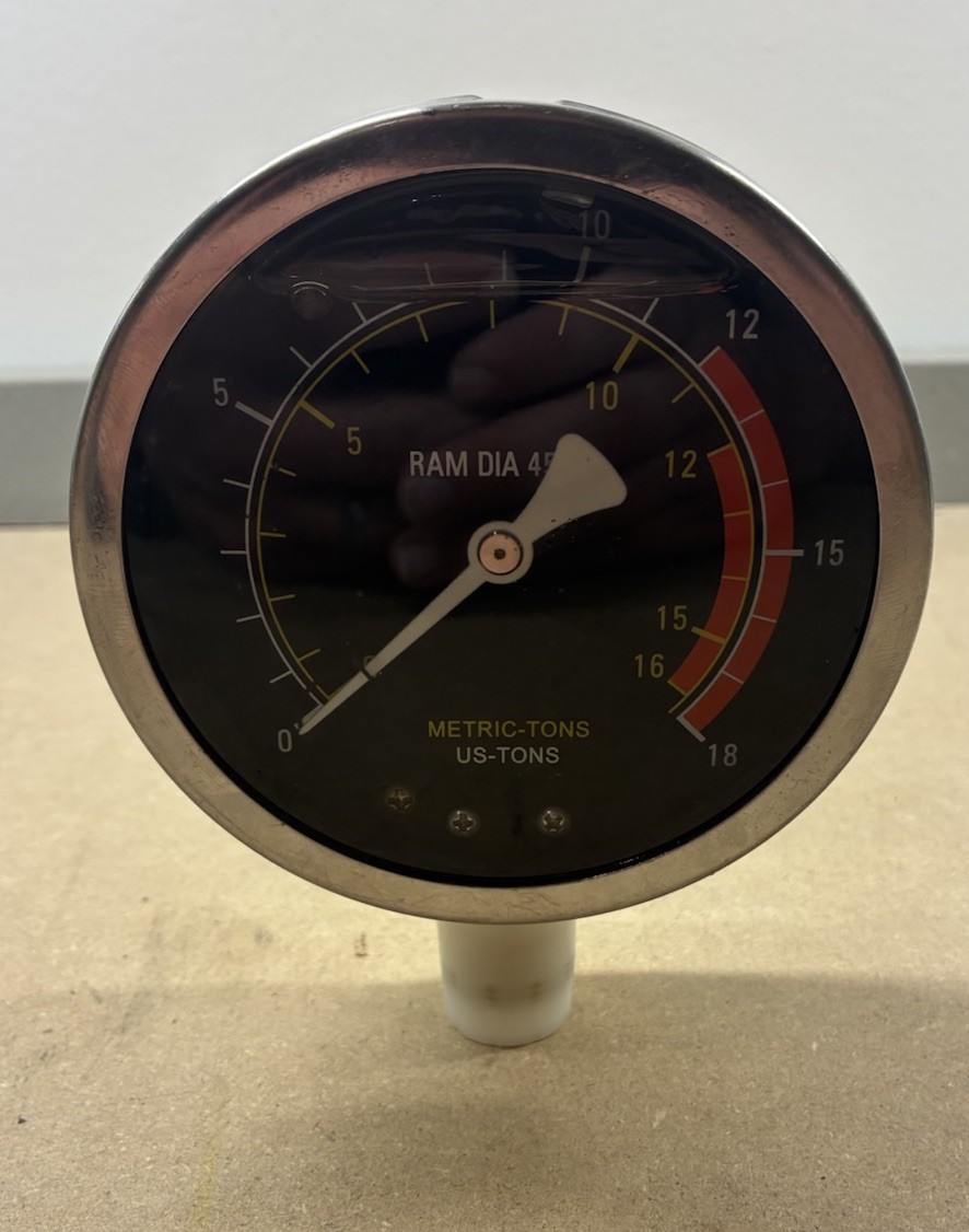 Performance Tool 12T Shop Press Hydraulic Piston And 4” Pressure Gauge