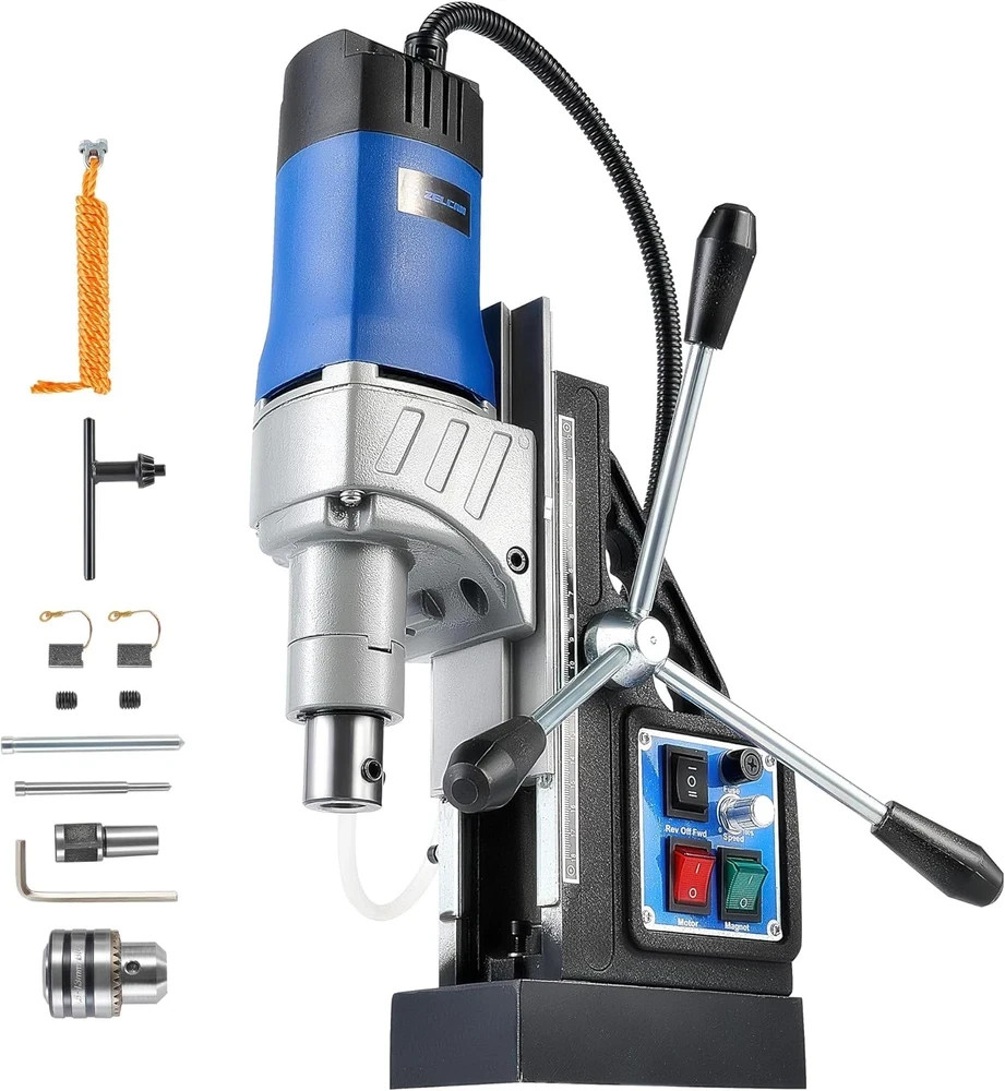 1550W Portable Magnetic Drill Press with 2″ Boring Diameter, 0-580 Rpm Stepless