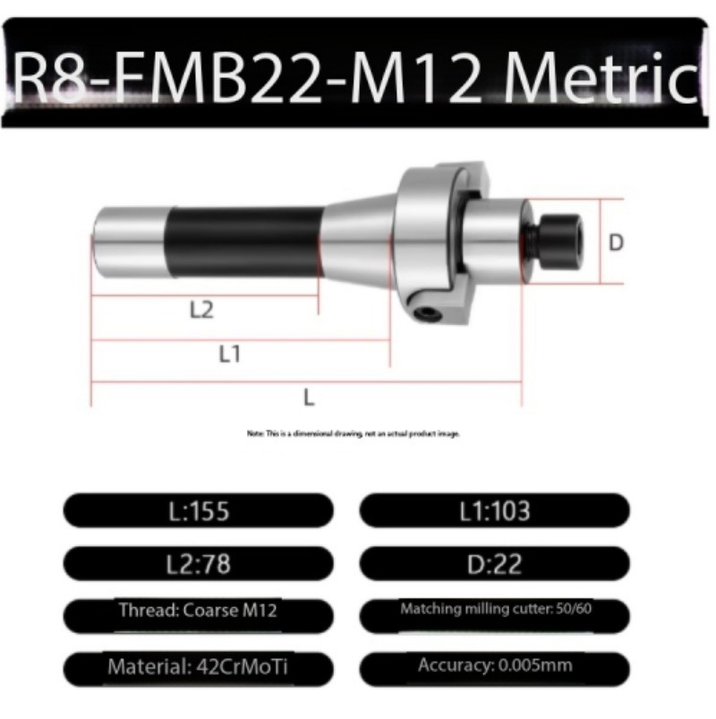R8 FMB Tool Holder FMB22 FMB27 FMB32 Metric M12 7/16 Milling Machine Rod