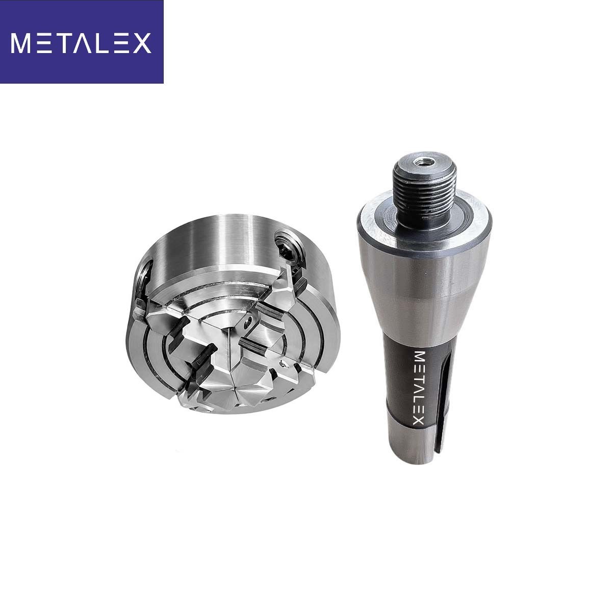 70mm Independent Lathe Chuck 4 Jaw 2-3/4″ Taper R8 Adapter Shank Arbor Metalwork