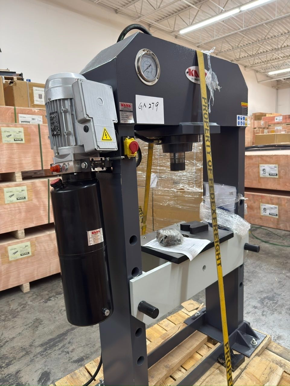 KAKA INDUSTRIAL H-Frame Shop Press, 50 Ton, 8.6 in Stroke, HP-50 (Not Brand New)