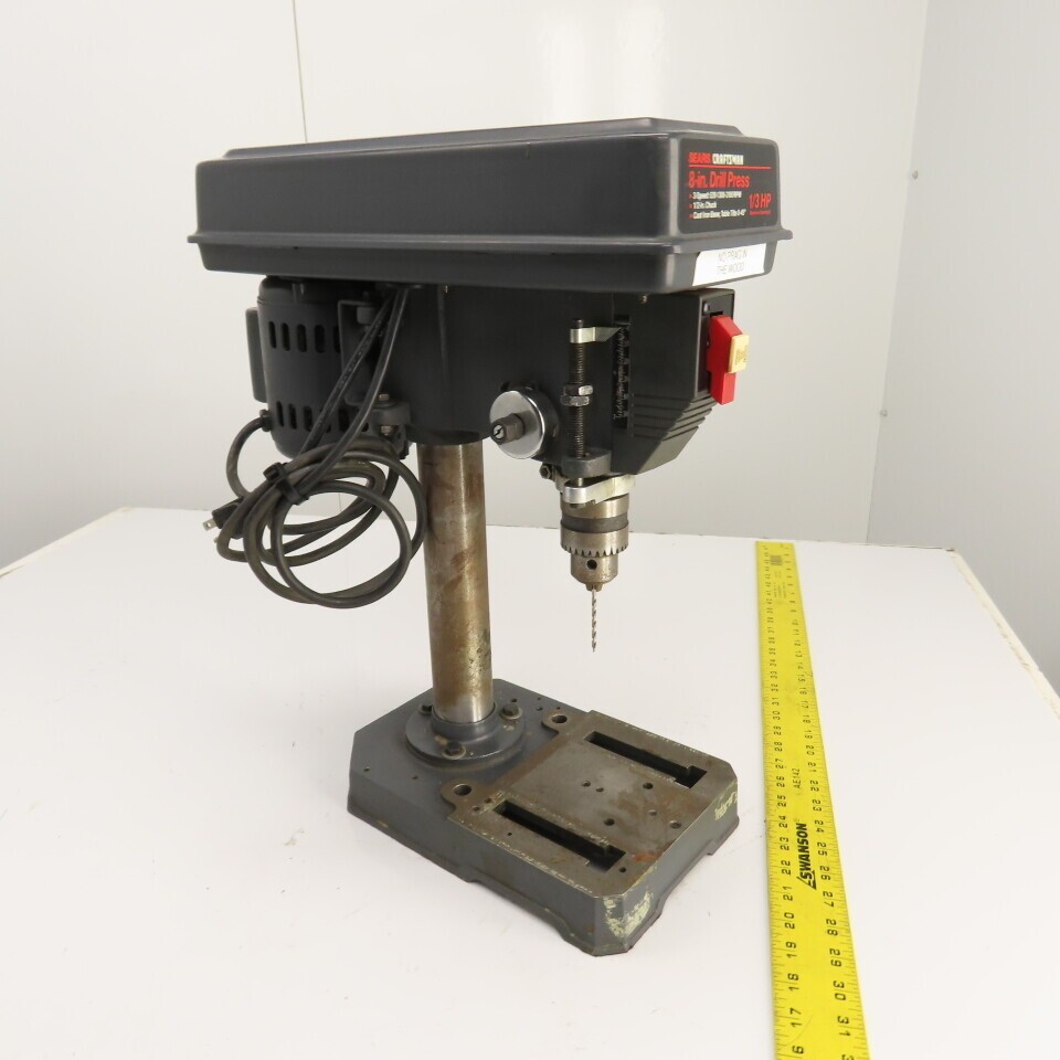 Sears Craftsman 3-Speed 8″ 1/3HP Drill Press 115V Single Phase 620-1300-3100RPM