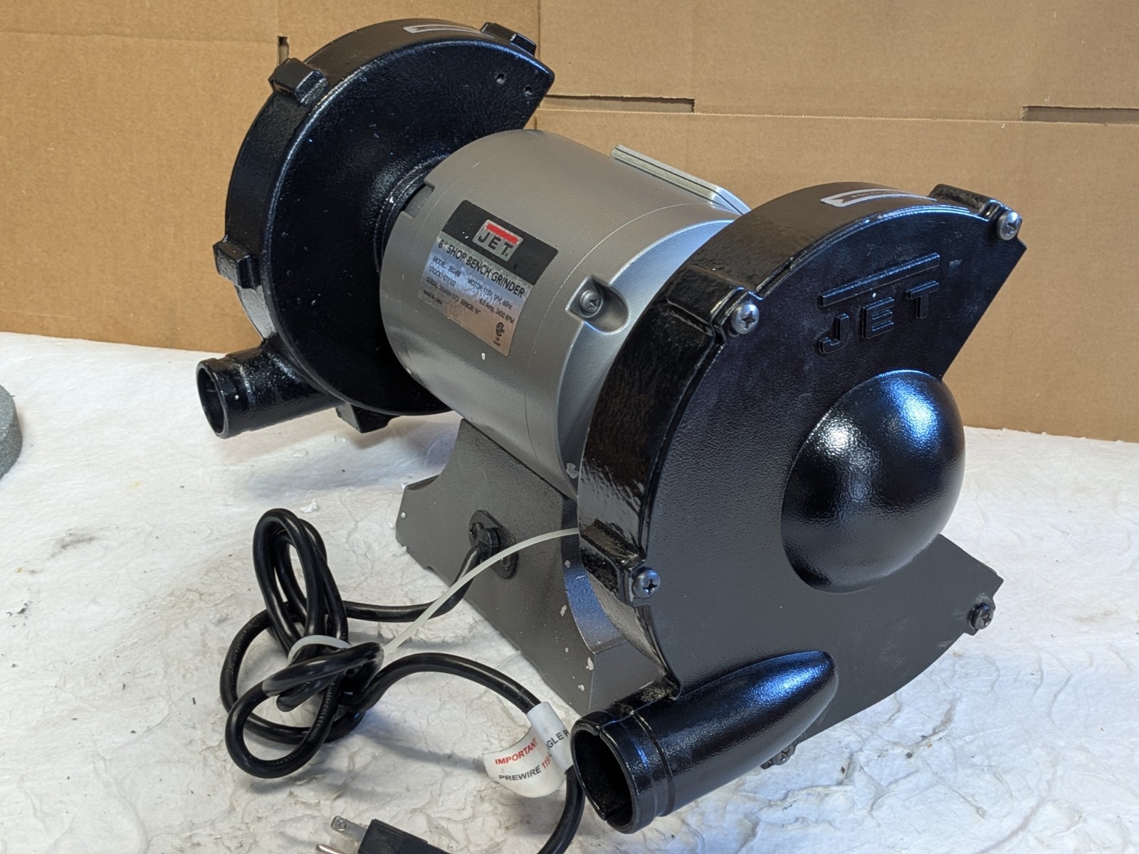 Jet 8" Shop Bench Grinder 3450 RPM 1/2 HP 115v 8 Amp 577102 Used