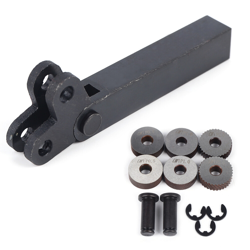 Dual Wheel knurling tool holder Steel Diagonal Knurl Kit For Metal Lathe 6Wheels