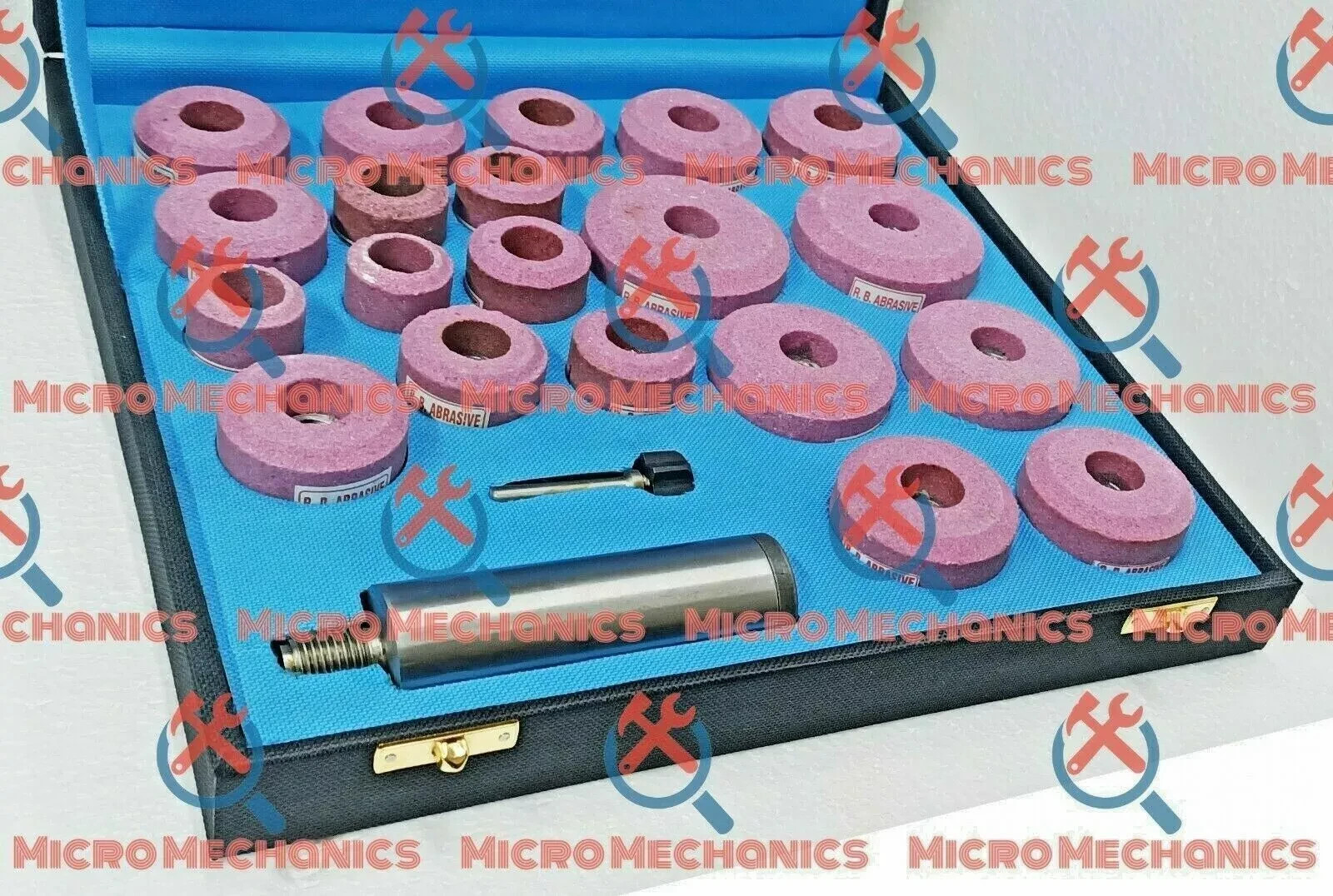 VALVE SEAT GRINDING STONES KIT OF 20 SATELLITE PINK + 1702 BB SIOUX HOLDER USA