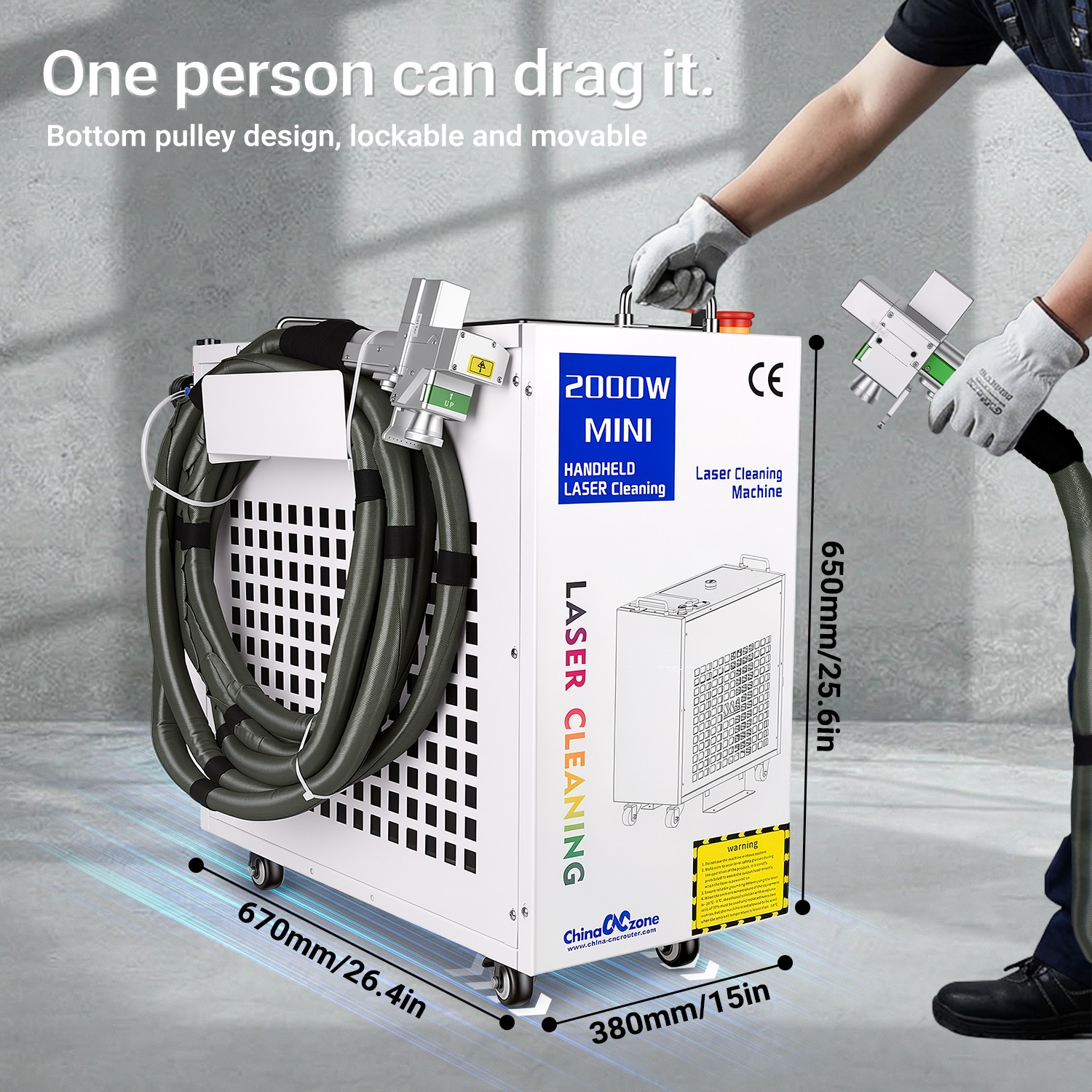 2000W Laser Cleaning Machine Rust Removal Laser Remove Oil Paint Double Pendulum