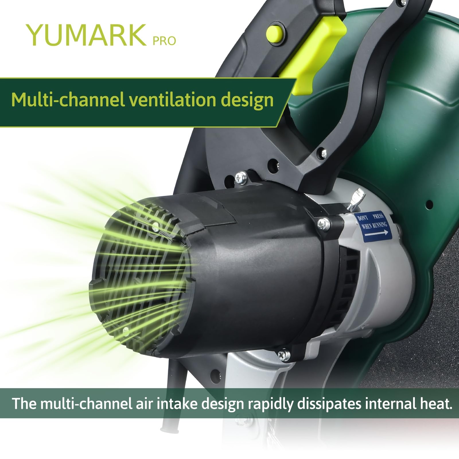 Yumark Abrasive Chop Saw, 2200W 3800RPM Steel Cutting Machine, Metal Green