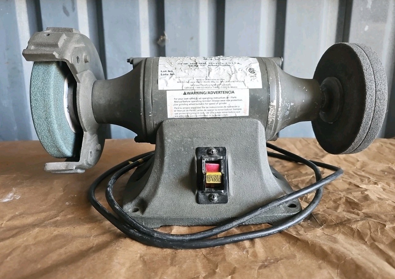 Dayton 6″ Grinder Model:2LKR5 1/4 HP, 3450 RPM, 120/240 v