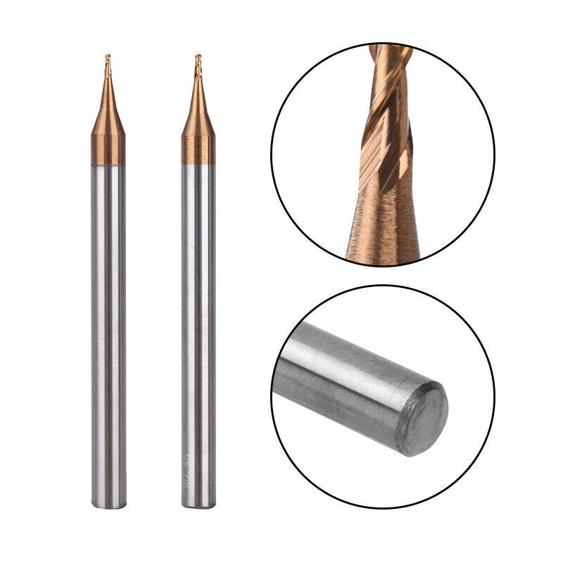 Solid Carbide Ball Nose Micro End Mill TiCN Coating 2 Flutes 0.1mm – 0.45mm