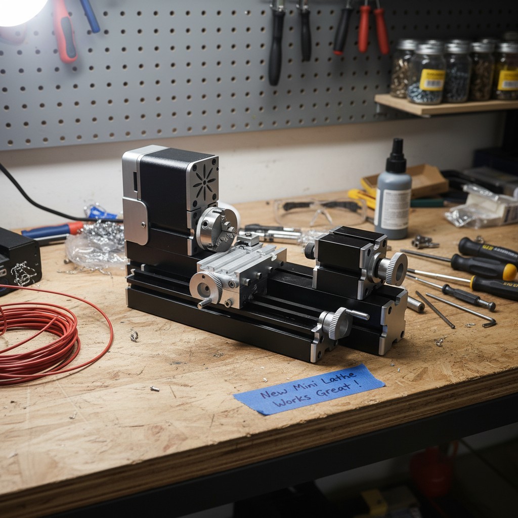 Compact 310mm All-Metal Lathe – 36W Ultra-Quiet Motor for Hobbyists & Educators
