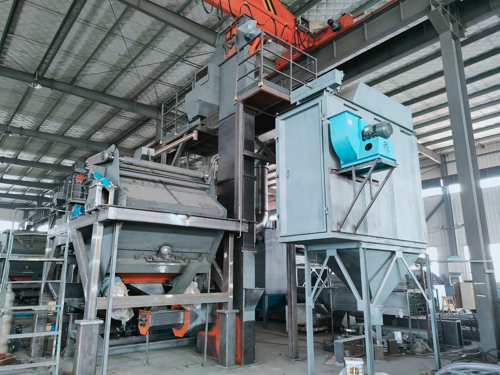 21 Cubic Foot Manganese Drum Shot Blast Machine “System” with Dust Collector