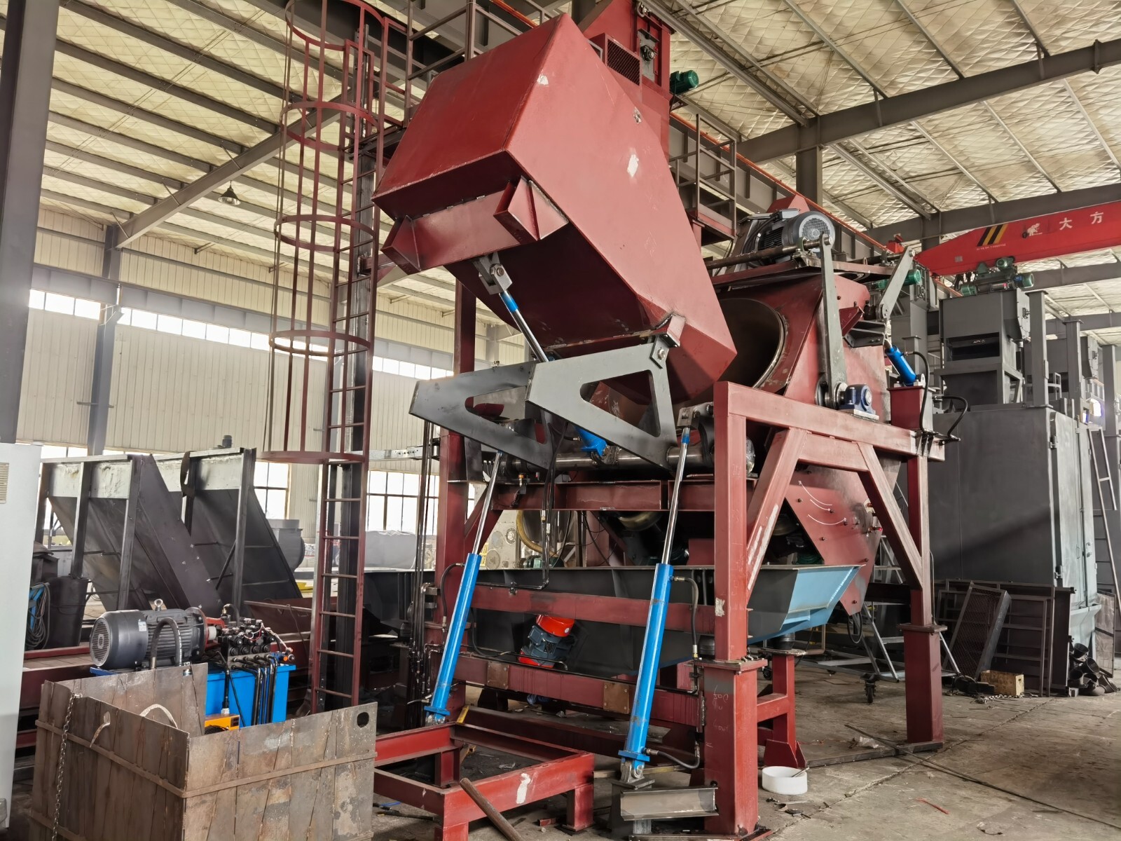 21 Cubic Foot Manganese Drum Shot Blast Machine “System” with Dust Collector