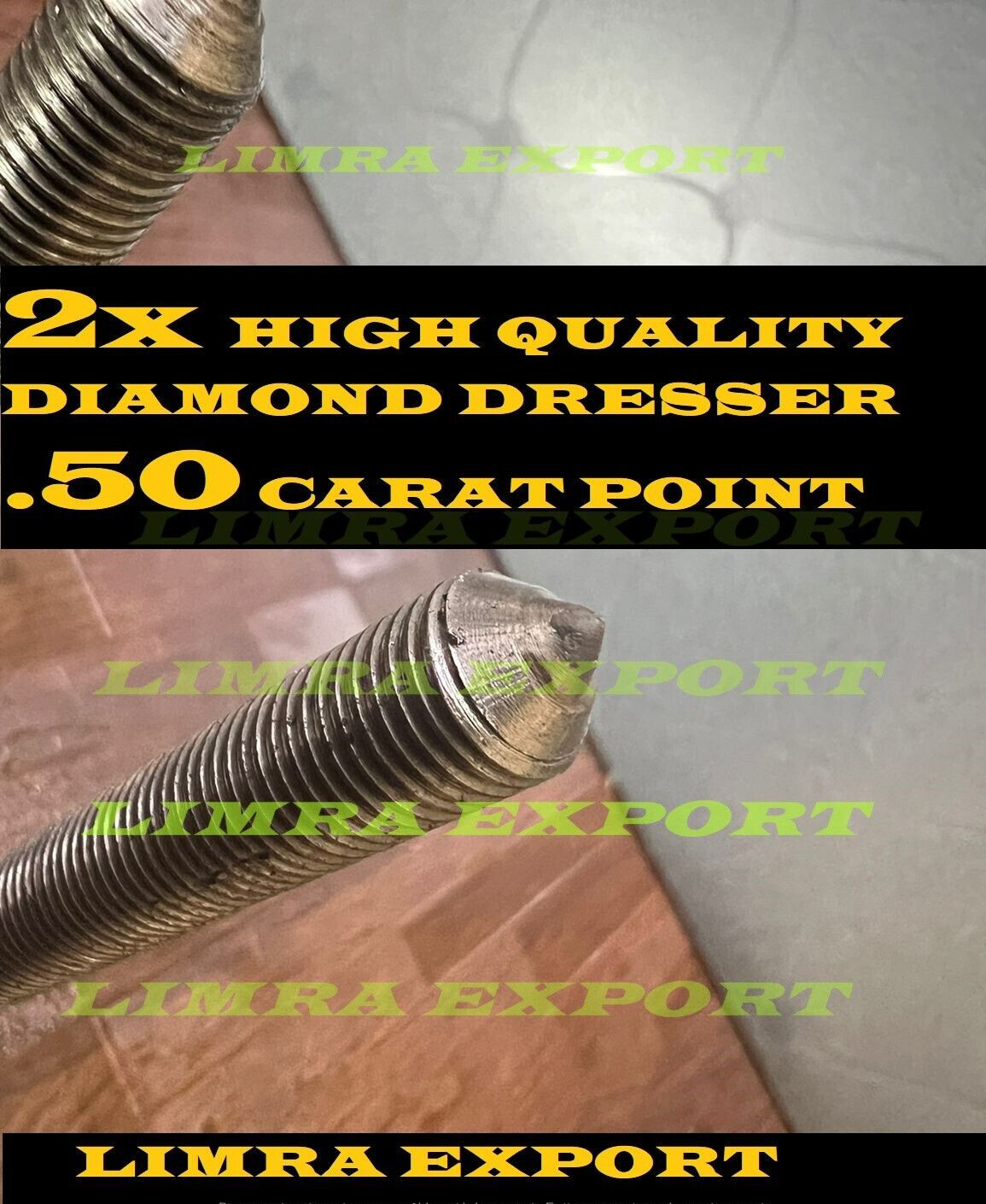 2pc Diamond Dresser 3/8 x 24 TPI Tip for Black & Decker Valve Seat Grinder Stone
