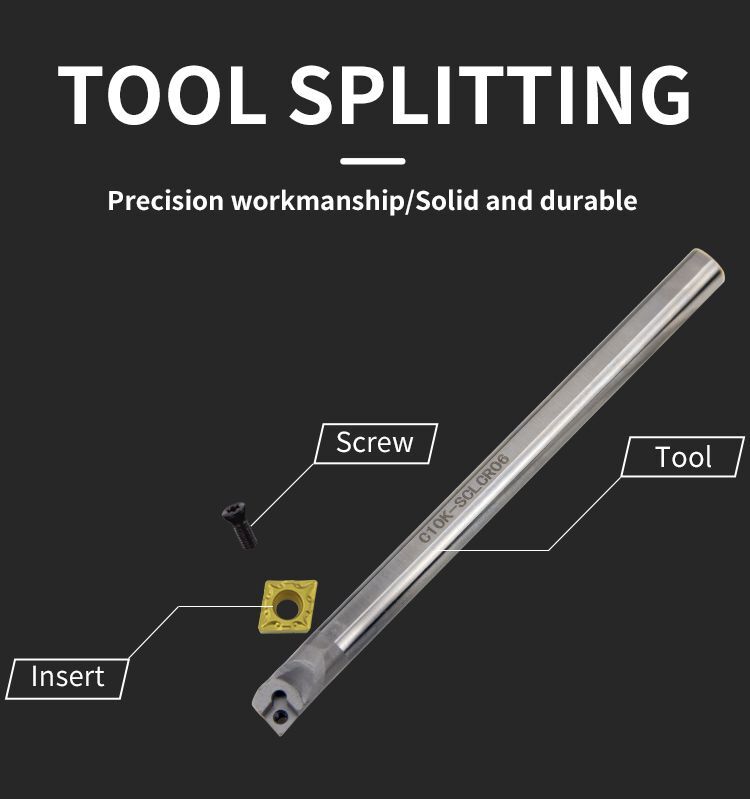 Carbide Blade Lathe Tungsten Steel Cutter Bar Internal Hole Turning Tool Set