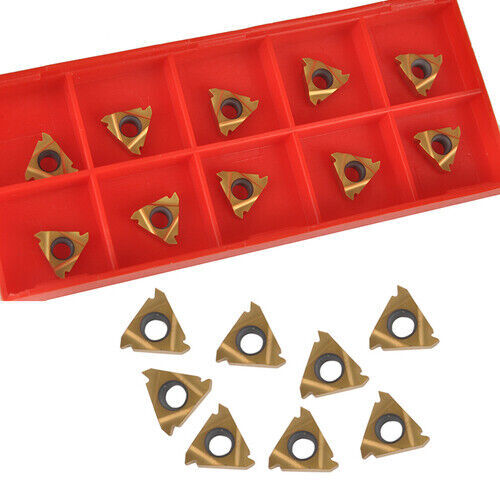 10x 11IR A60 Metal Golden Carbide Insert Internal Threading Turning Cutting Kit