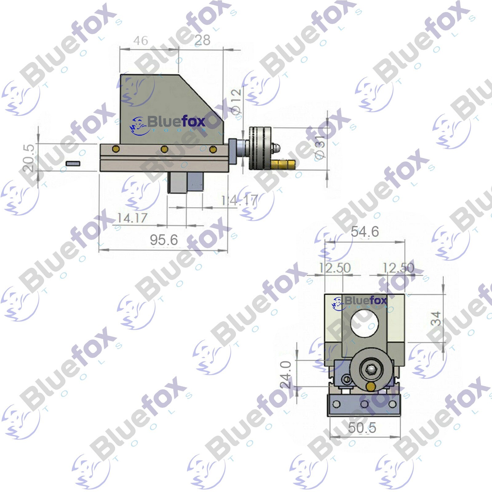 New Mini lathe Vertical Slide With 50 mm Dia 3 Jaw Self Centering Chuck on Plate