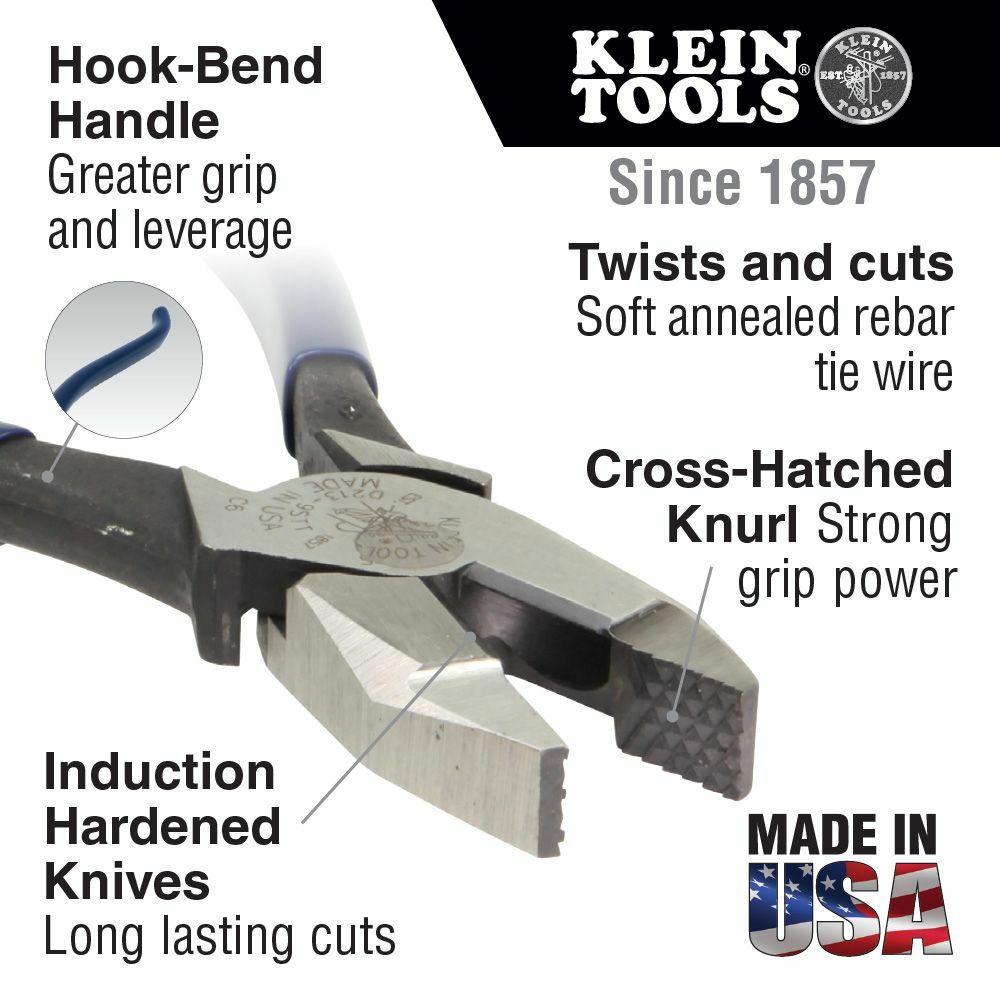 Klein D20007CST Ironworker’s Pliers Heavy-Duty Cutting