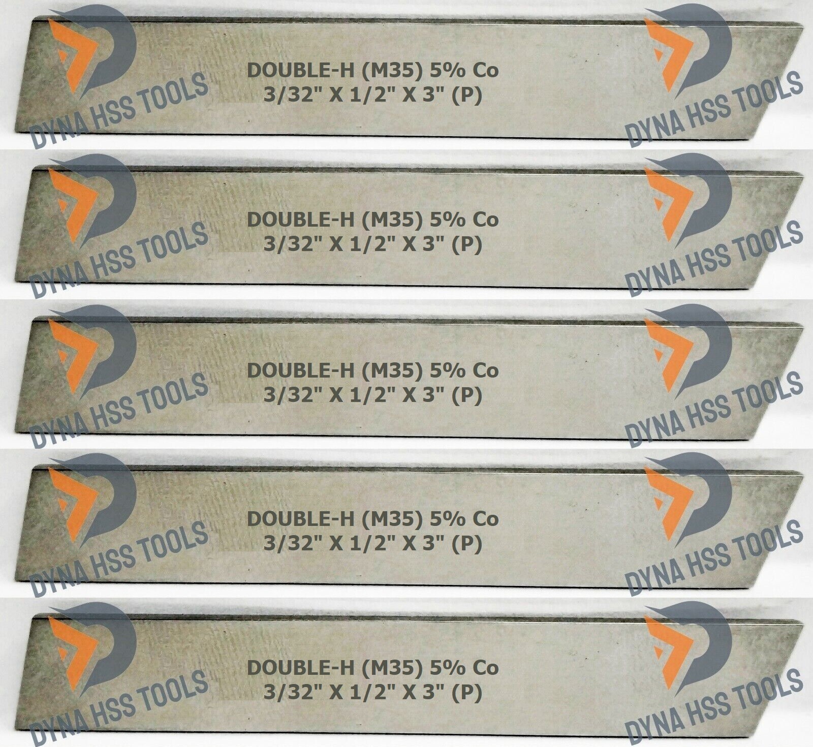 5x Cut Off Blade 3/32″ x 1/2″ x 3″ M35 Grade HSS 5% Cobalt Parting Tool HARDENED
