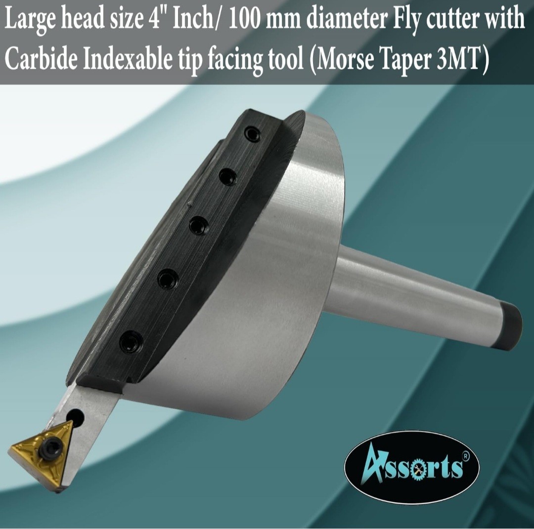 4″ Fly Cutter with TNMG16 Carbide Indexable Tip & HSS Tool Bit