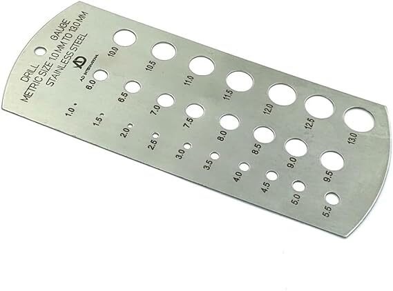 Stainless Steel Drill Gauge Metric and Imperial Standard Hand Tool USA FULFILLED