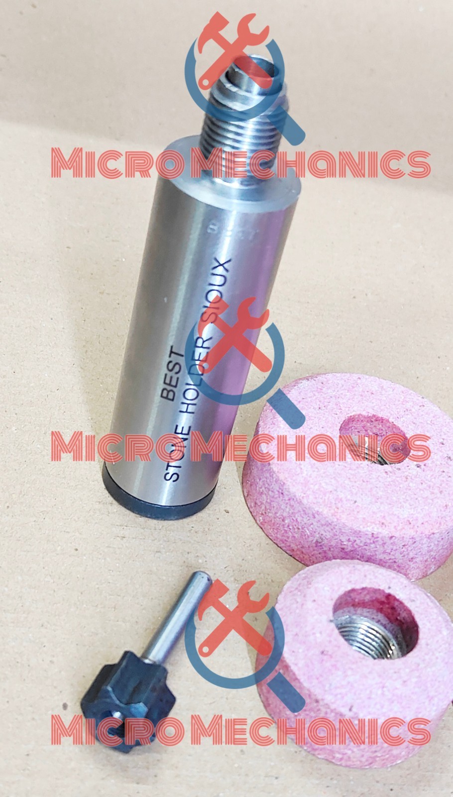 Sioux Valve Seat Pink Grinding Wheels Set 12 Pcs Stone +Holder Star Drive 11/16″